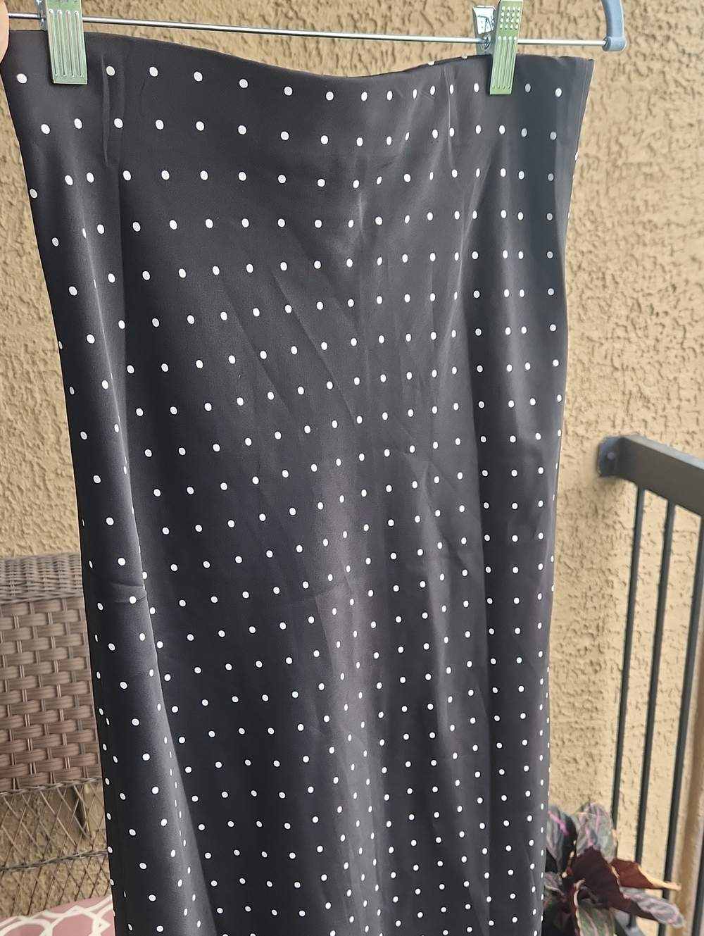 NWT Glam Black Polka Dot Midi Skirt